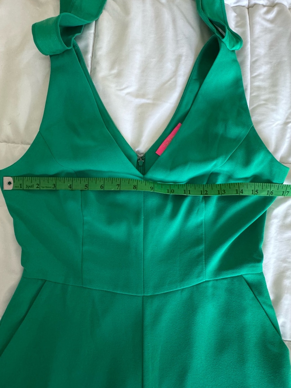Lilly Pulitzer Green V-Neck Wide-Leg Sleeveless Jumpsuit Summer Capri S 4 Chic - Picture 12 of 12